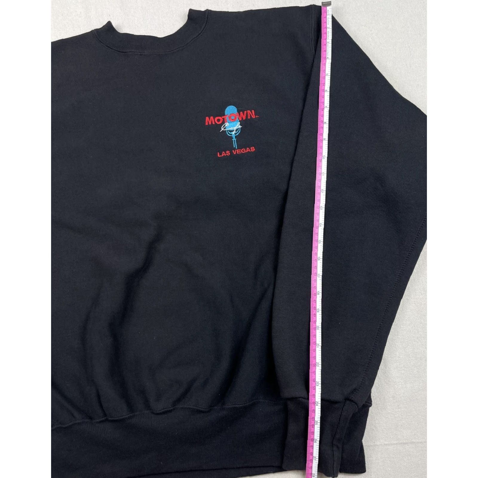 Vintage VINTAGE Motown Crewneck Sweatshirt - Sweatshirt Shirt - Mens Large - Black Cotton Blend - 1990s Detroit Music - Las Vegas USA - B10 Size US L / EU 52-54 / 3 - 6 Thumbnail