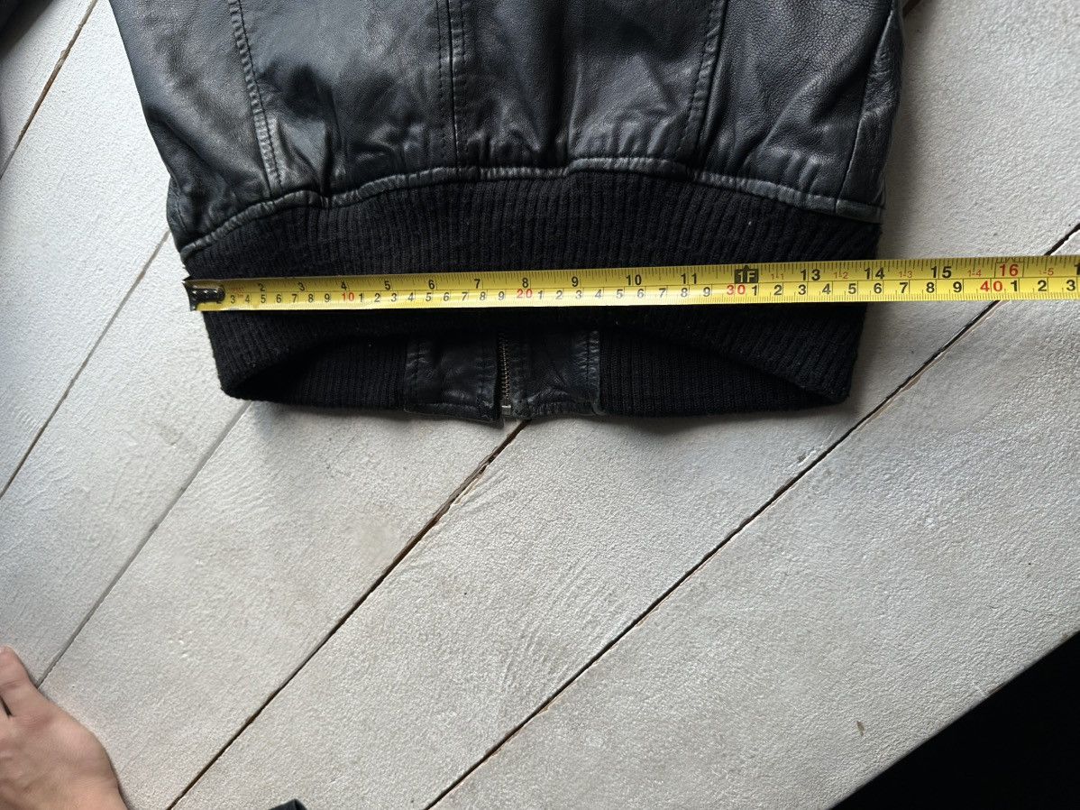 Other 🚨Y2K RICK OWENS TYPE DIRTY SLIM FIT ZIP LEATHER JACKET Size L / US 10 / IT 46 - 22 Thumbnail