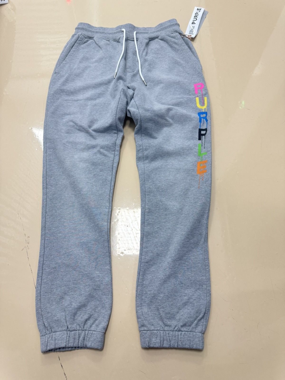 Purple Brand Purple Brand French Terry Heather Wordmark Size US 32 / EU 48 - 1 Thumbnail
