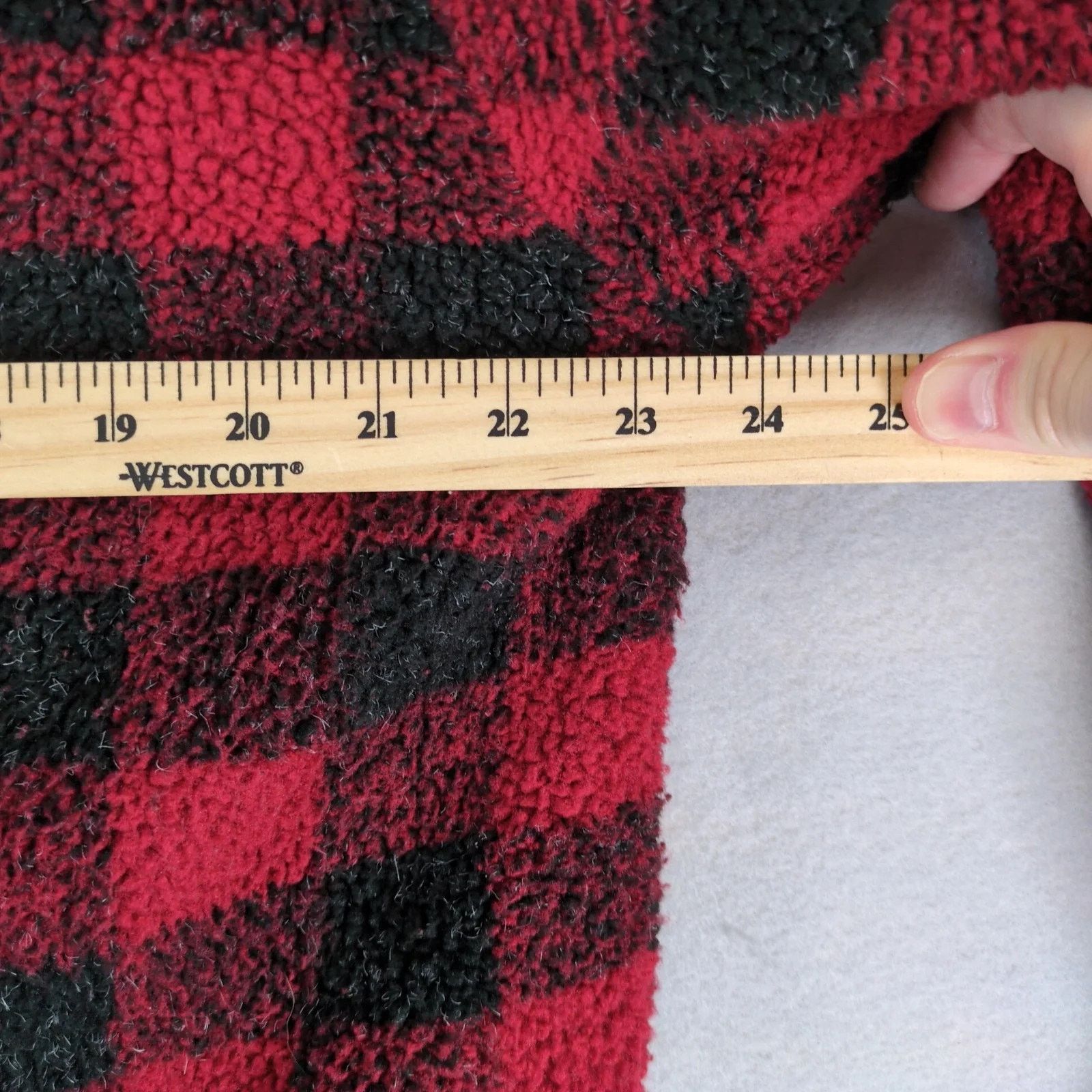 Vintage Tally-Ho Buffalo Plaid Fleece Jacket Women's Faux Fur Collar Size L / US 10 / IT 46 - 6 Thumbnail