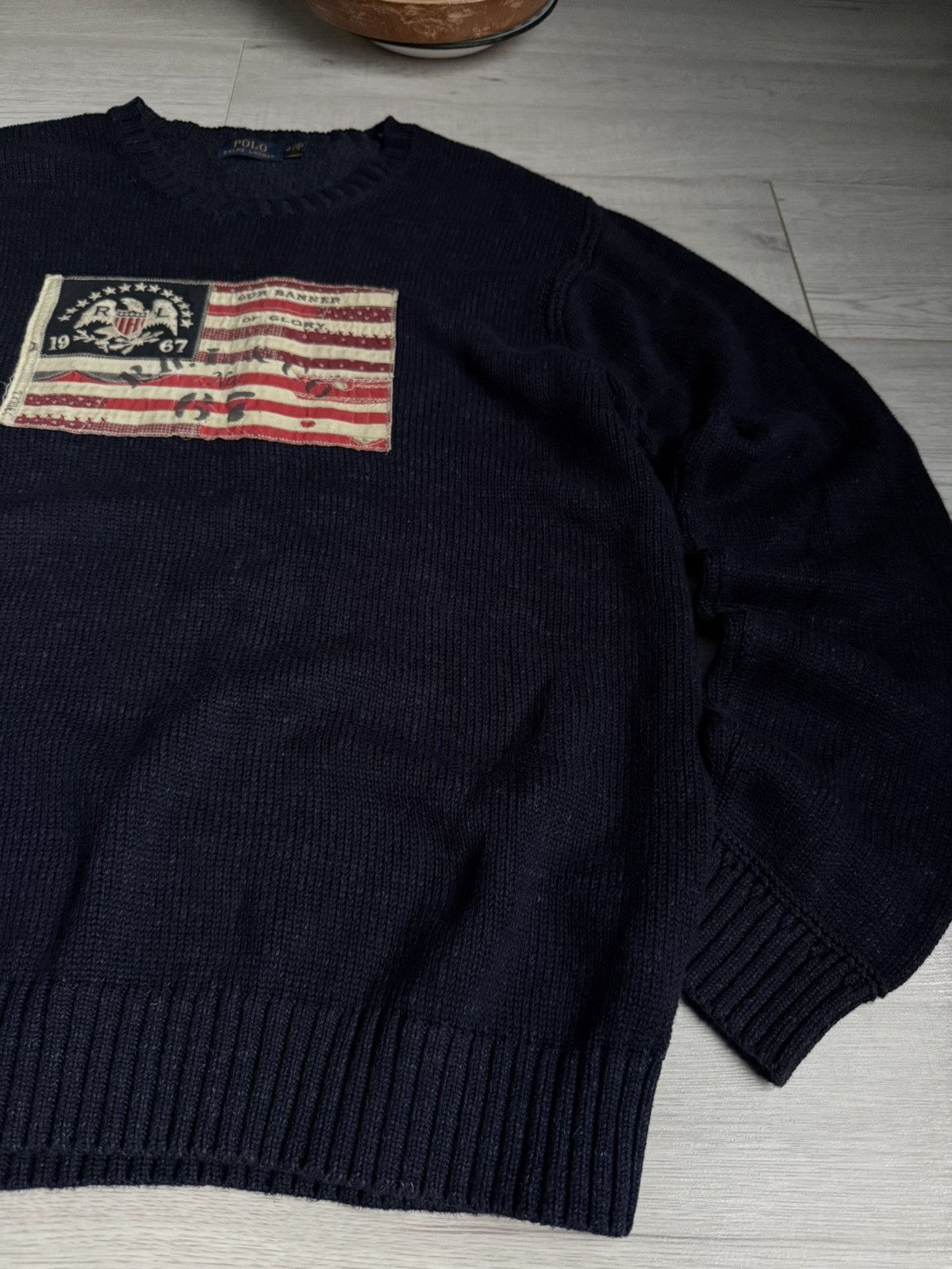 Polo Ralph Lauren Vintage Polo Ralph Lauren knit Sweater crewneck USA Flag Size US XXL / EU 58 / 5 - 2 Thumbnail