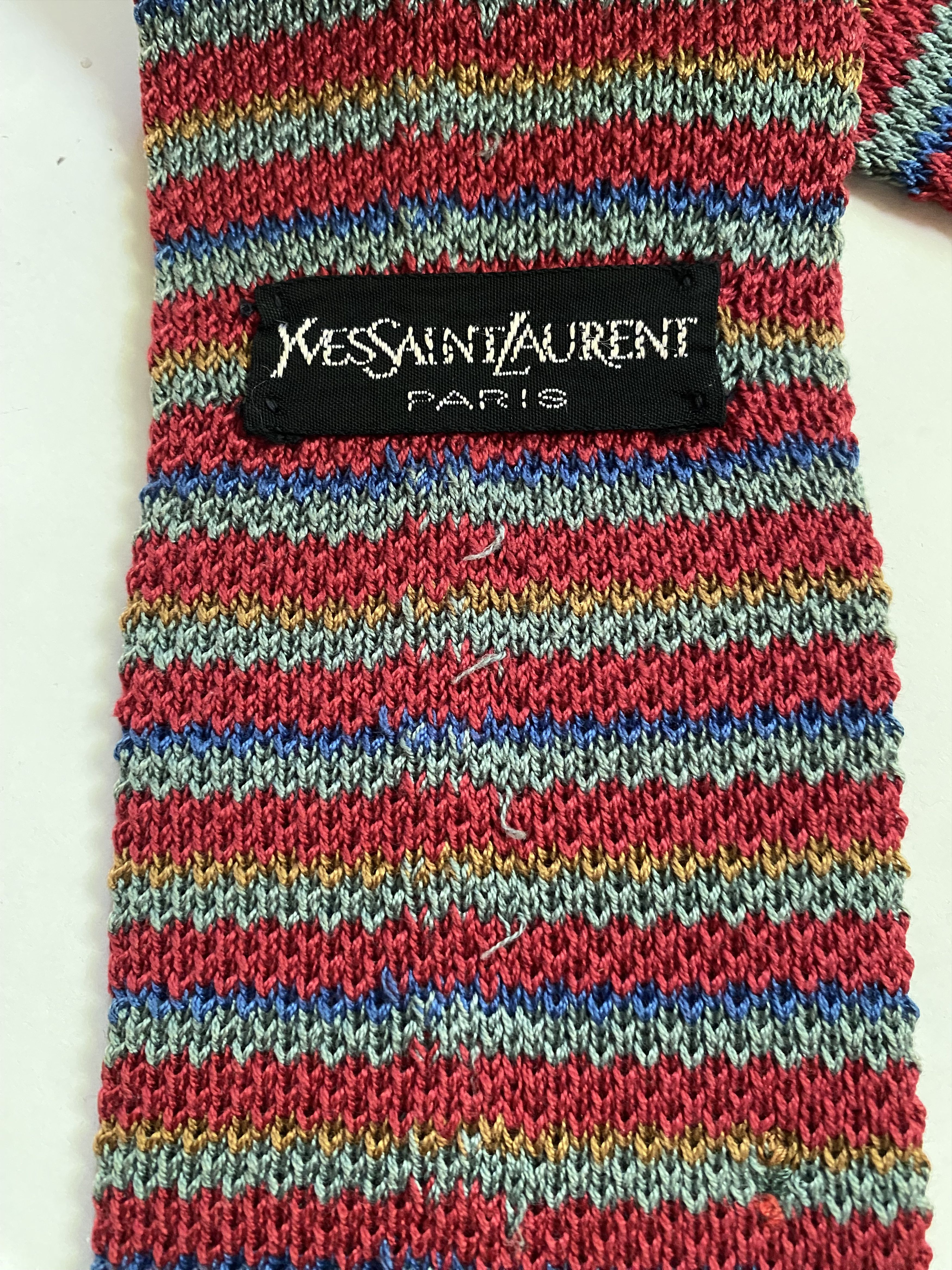 Yves Saint Laurent Vintage YSL Knit Tie Size ONE SIZE - 6 Thumbnail