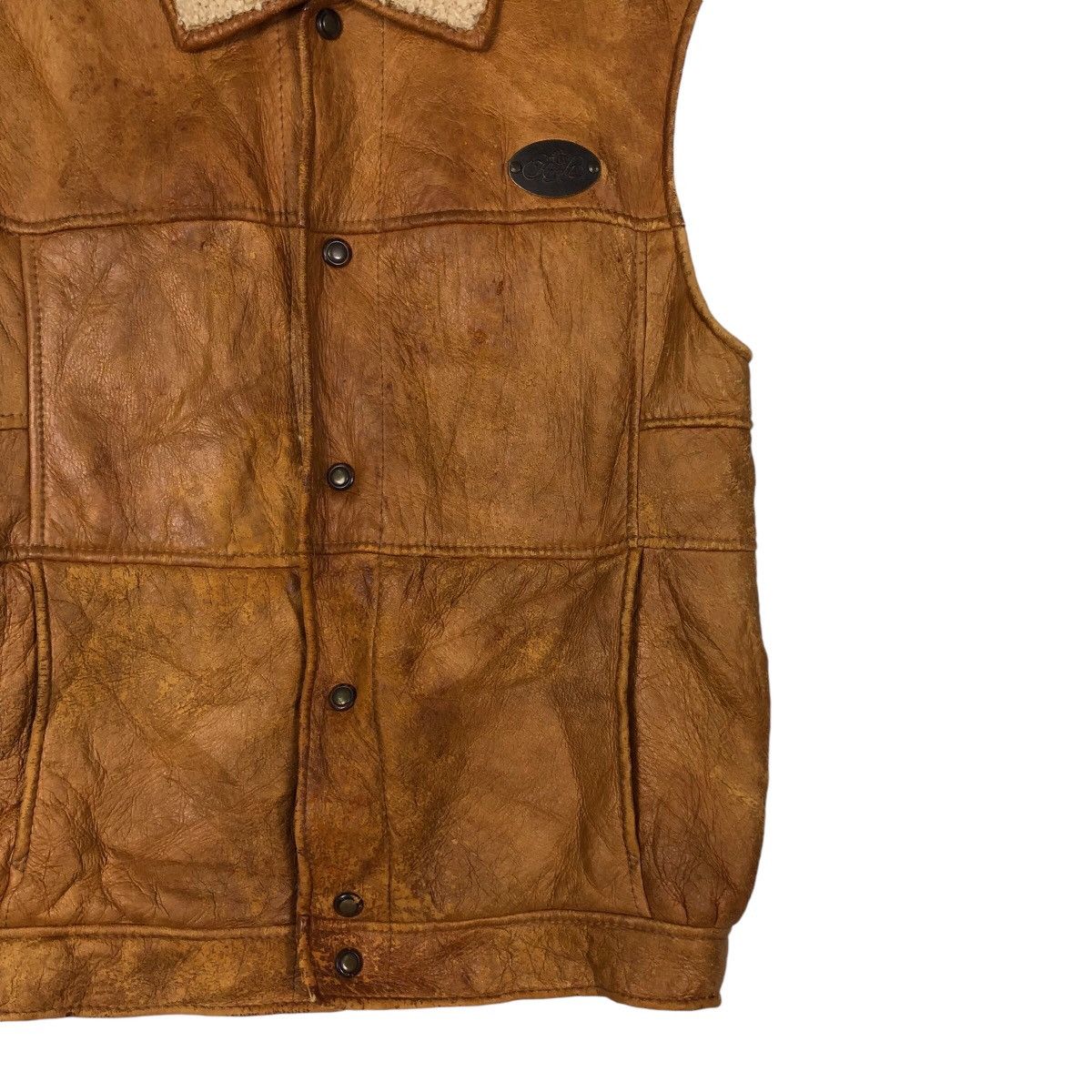 📌Vintage Tank Top Leather Shearling Aotea New Zealand