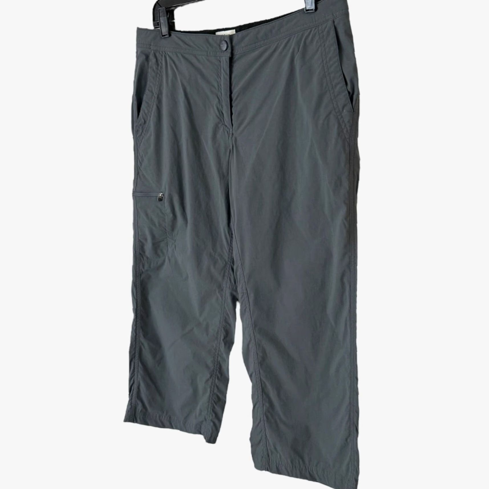 Vintage L.L. Bean Tropicwear Cargo Capri Pants Gray Women's 10 Hiking Trekking Outdoors Capri Pants Women Size 10 Gray Pockets Stretch Nylon Spandex Size 32" / US 10 / IT 46 - 2 Thumbnail
