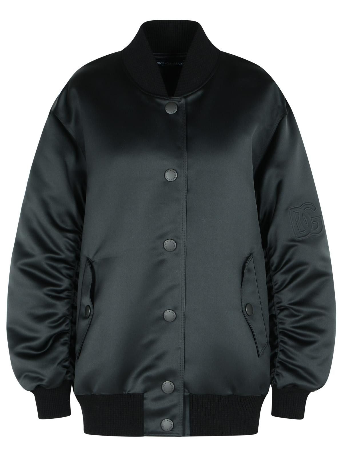 Dolce & Gabbana DOLCE & GABBANA Black Polyester Bomber Jacket Size XS / US 0-2 / IT 36-38 - 1 Thumbnail