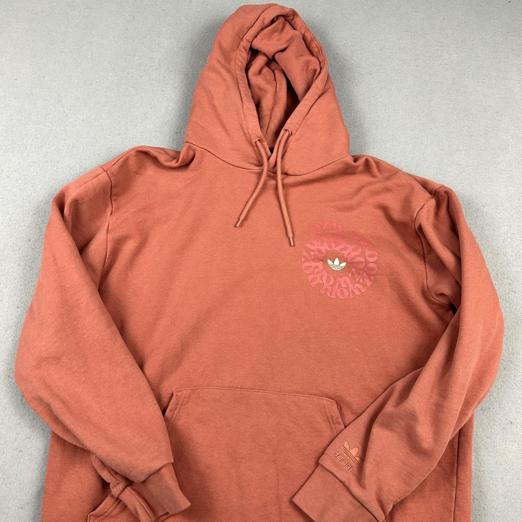 Adidas Adidas Originals Hoodie Men Large Orange Ozworld Trefoil Pullover Sweatshirt L Size US L / EU 52-54 / 3 - 2 Thumbnail