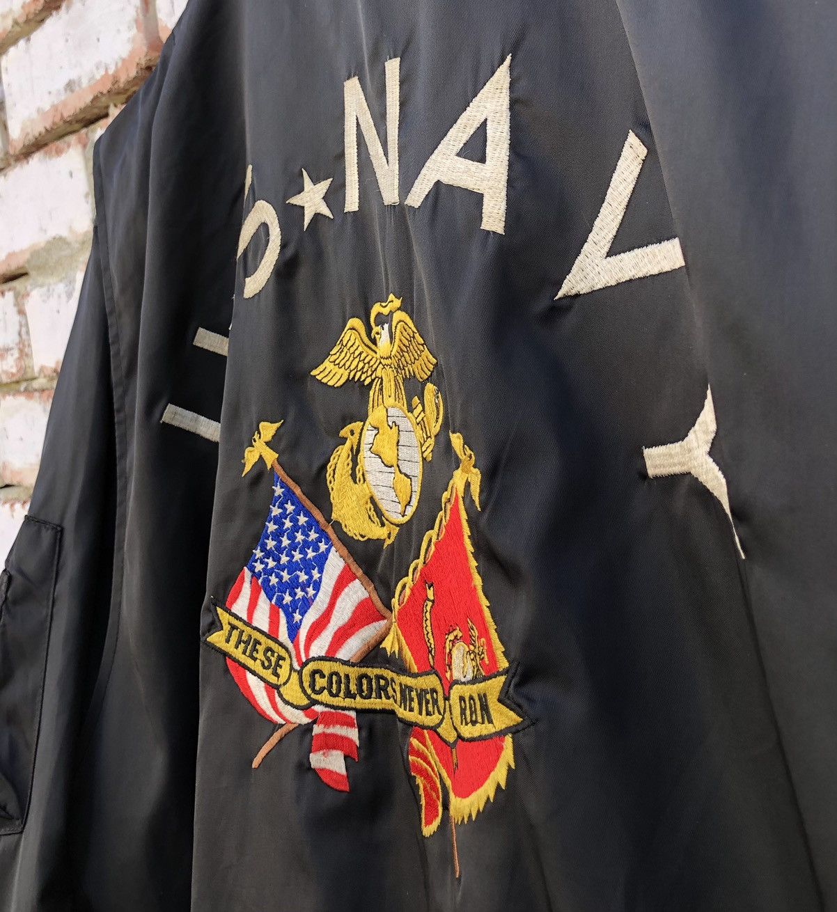 Vintage Vintage Us Navy Embroidery Big Logo Ma-1 Bomber Jacket Size US L / EU 52-54 / 3 - 4 Thumbnail