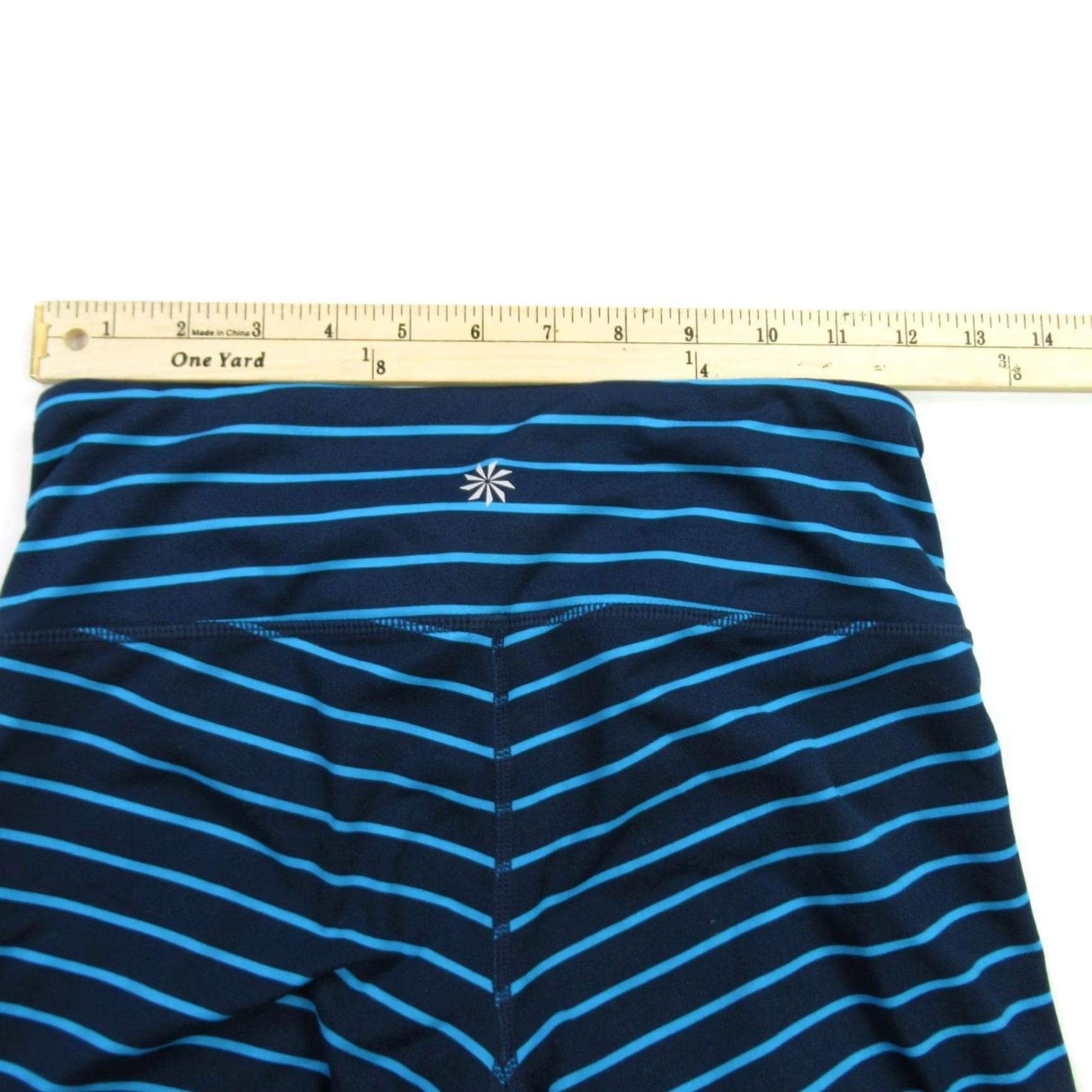Athleta Athleta Ankle Womens XS Leggings Blue Stripes Yoga Workout Waist Inseam Size 26" / US 2 / IT 38 - 5 Thumbnail