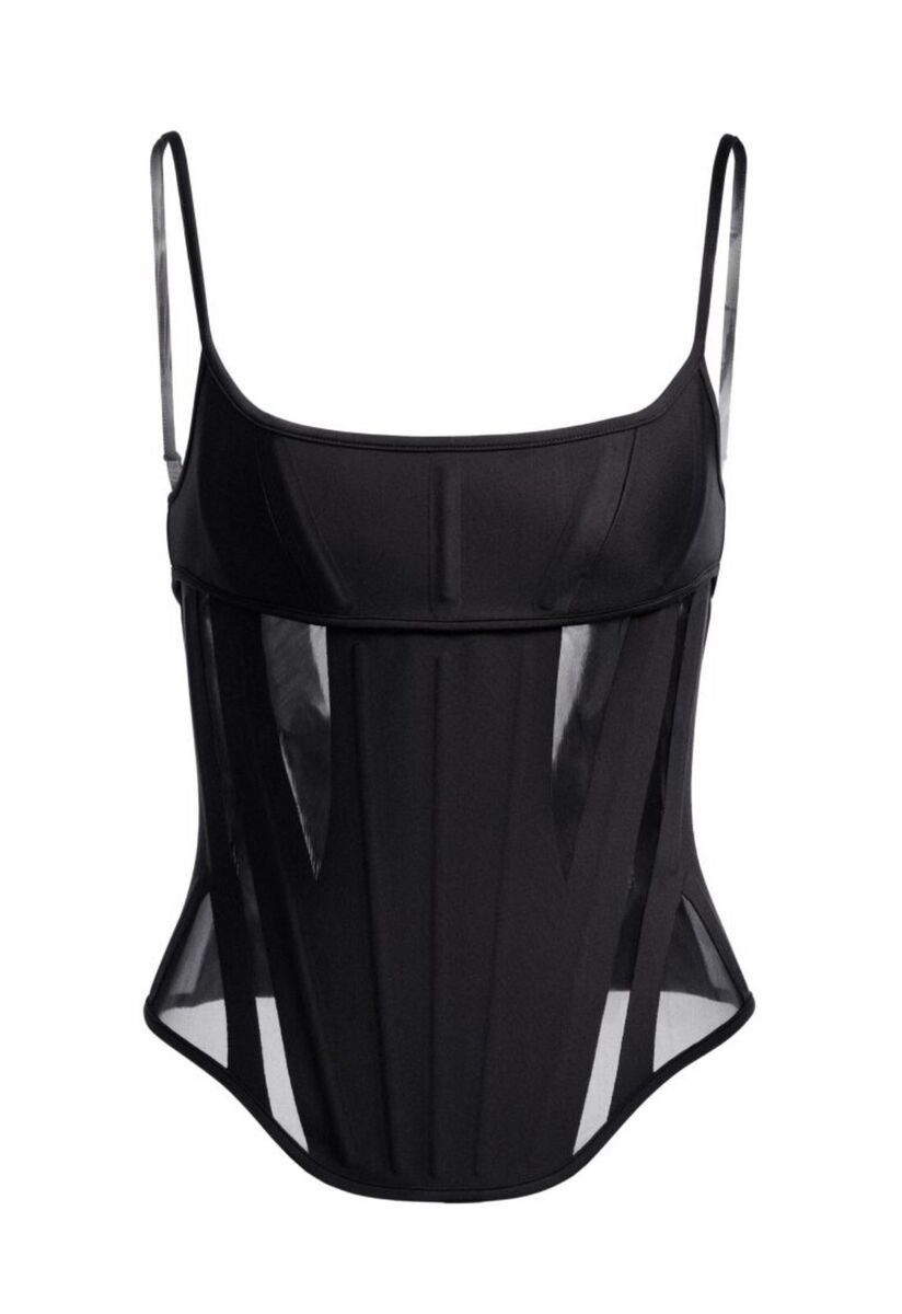 Mugler Mugler x H&M Mesh-Paneled Corset Top Black Size M Size M / US 6-8 / IT 42-44 - 5 Thumbnail