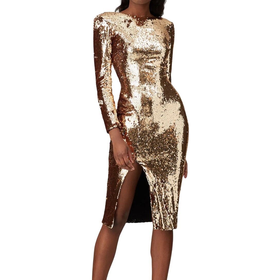 Dress the Population Dress the Population Sequin Natalie Sheath in Gold, Size S Size S / US 4 / IT 40 - 2 Thumbnail