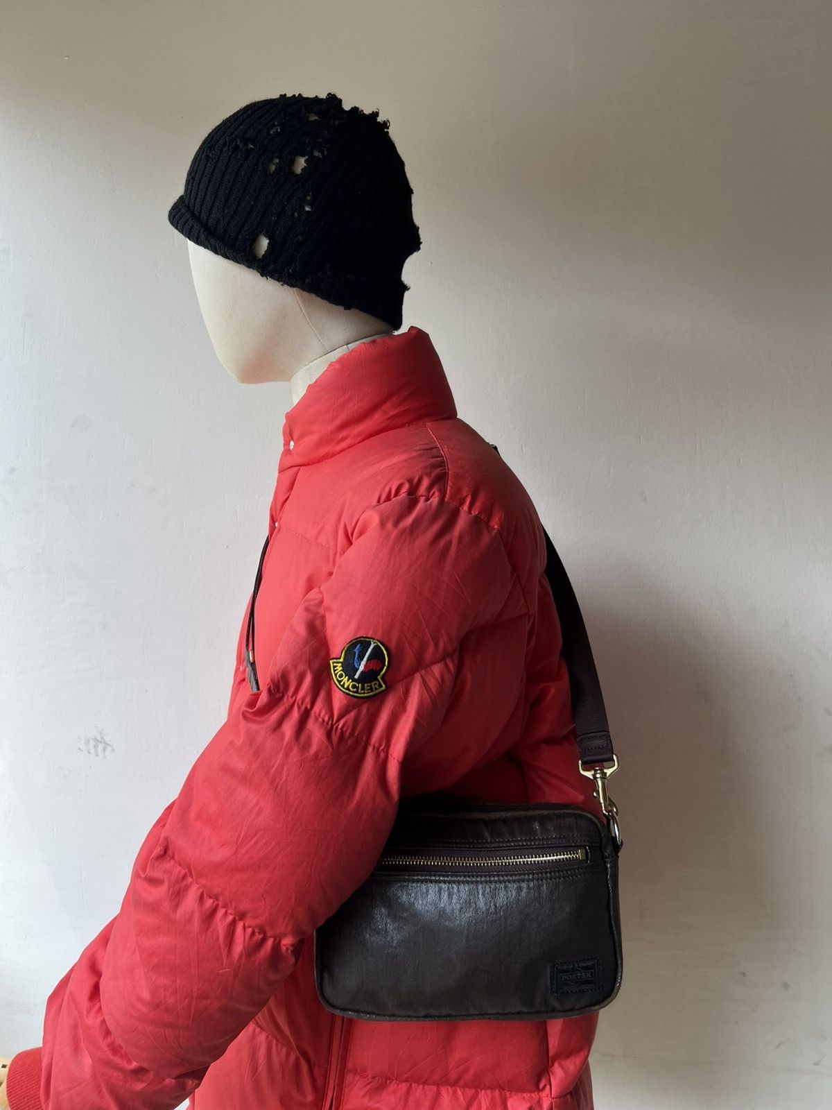 Porter By Yoshida Japan Distressed Coated Waxed Mini Bag