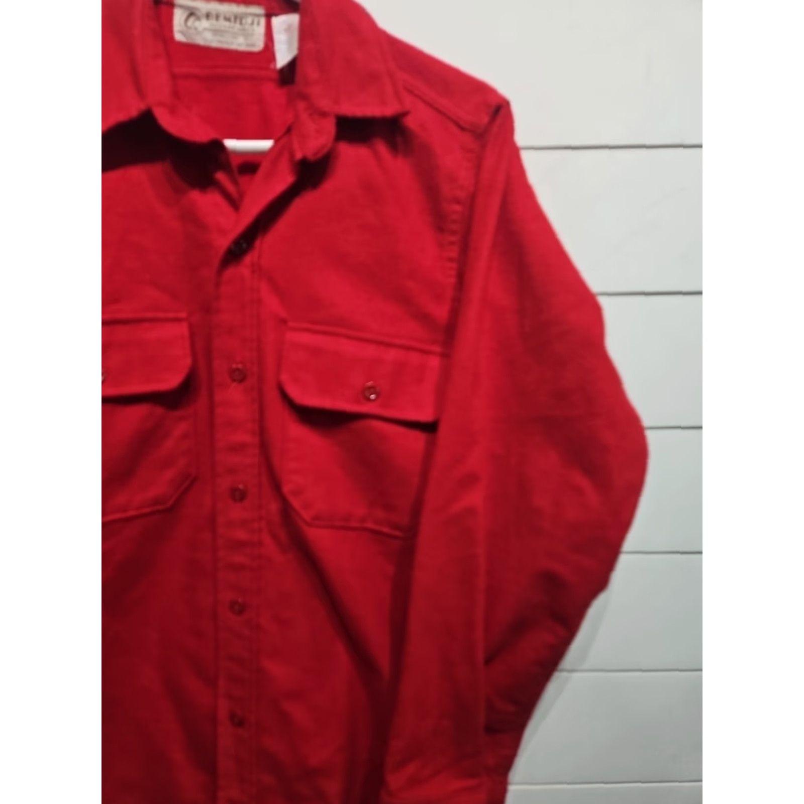 Vintage VINTAGE Bemidji Woolen Mills Red Cotton Chamois Button Front Field Shirt Mens Small USA Size US S / EU 44-46 / 1 - 4 Thumbnail