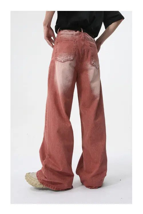 Other Straight wide-leg red washed jeans Size US 32 / EU 48 - 6 Thumbnail
