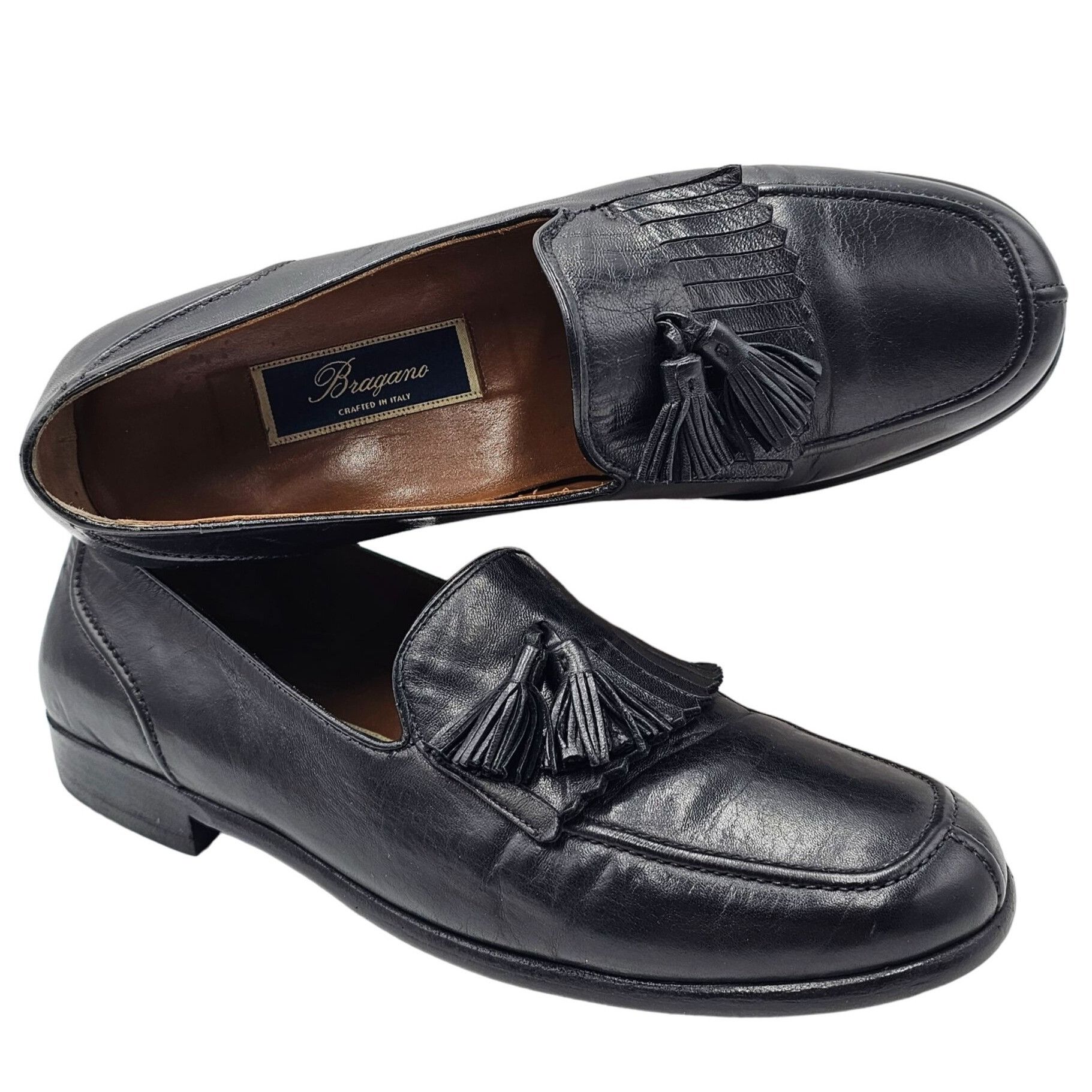 Vintage Bragano Italy Dress Shoes Men's Black Leather