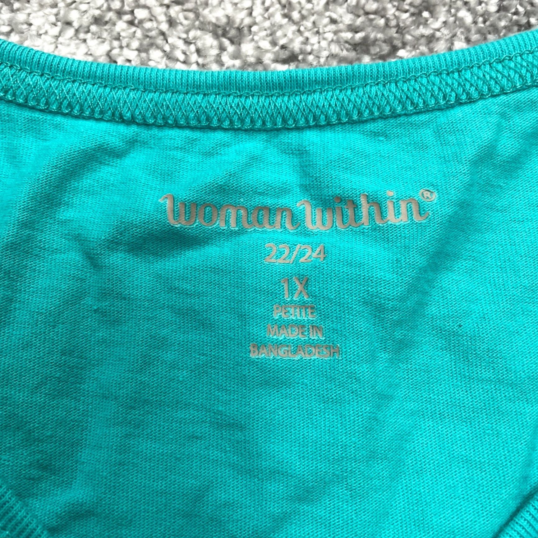 Vintage Woman Within Shirt Womens Plus Size 1X 22/24 Petite Blue Long Sleeve V Neck Top Size XL / US 12-14 / IT 48-50 - 7 Thumbnail