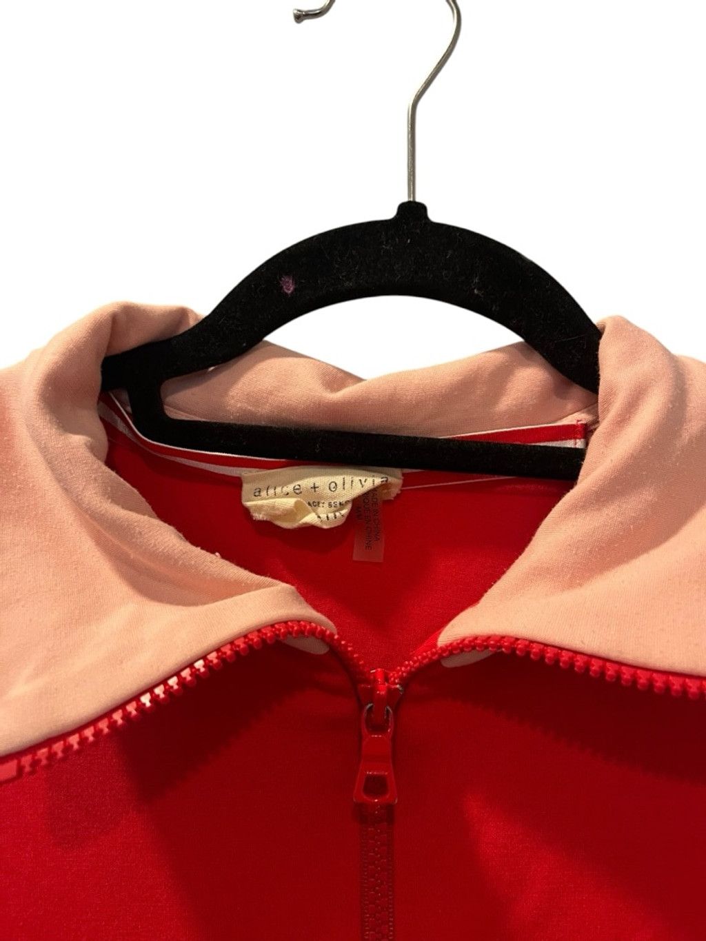 Alice + Olivia Alice + Olivia AIR Jackson Cropped Track Jacket Red Pink Med Size M / US 6-8 / IT 42-44 - 2 Thumbnail