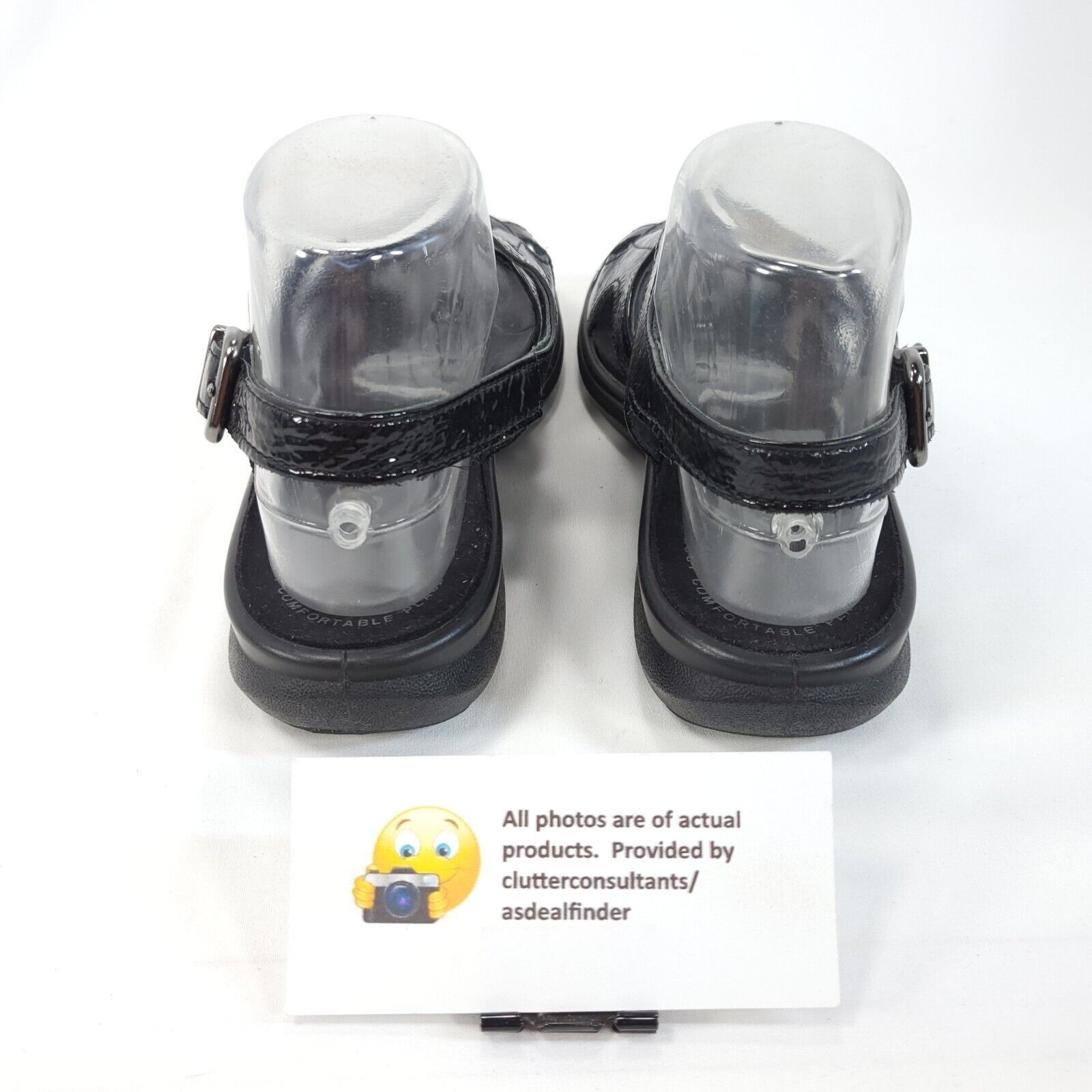 Ecco Ecco Patent Slingback Buckle Sandals Women Size 6.5 37 Black Size US 6.5 / IT 36.5 - 3 Thumbnail