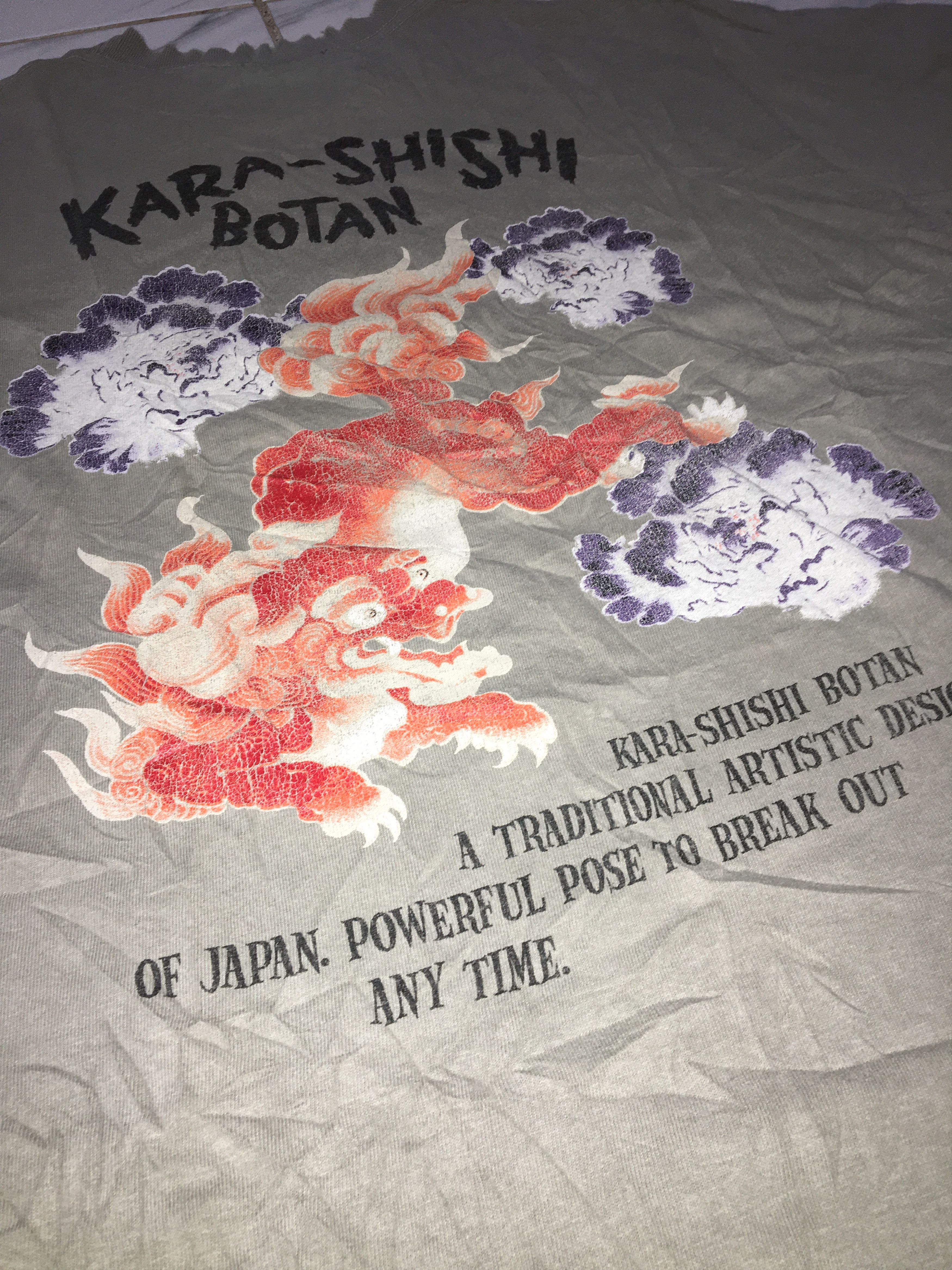 Sun Surf Vintage Sun Surf x Kara Shishi Botan Distressed Tee Shirt Size US L / EU 52-54 / 3 - 4 Thumbnail