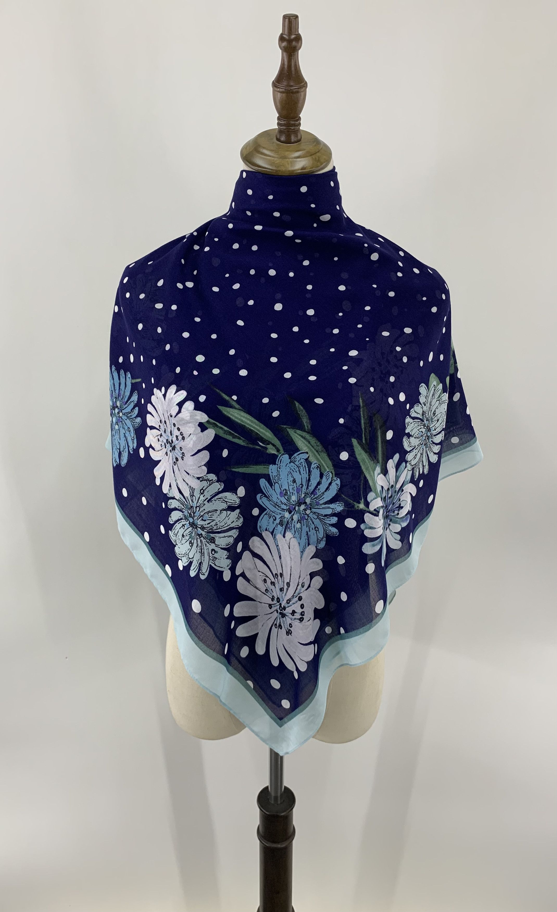 Paul & Joe Paul & Joe x Uniqlo Scarf Blue Floral Polkadot A5463 Size ONE SIZE - 1 Thumbnail
