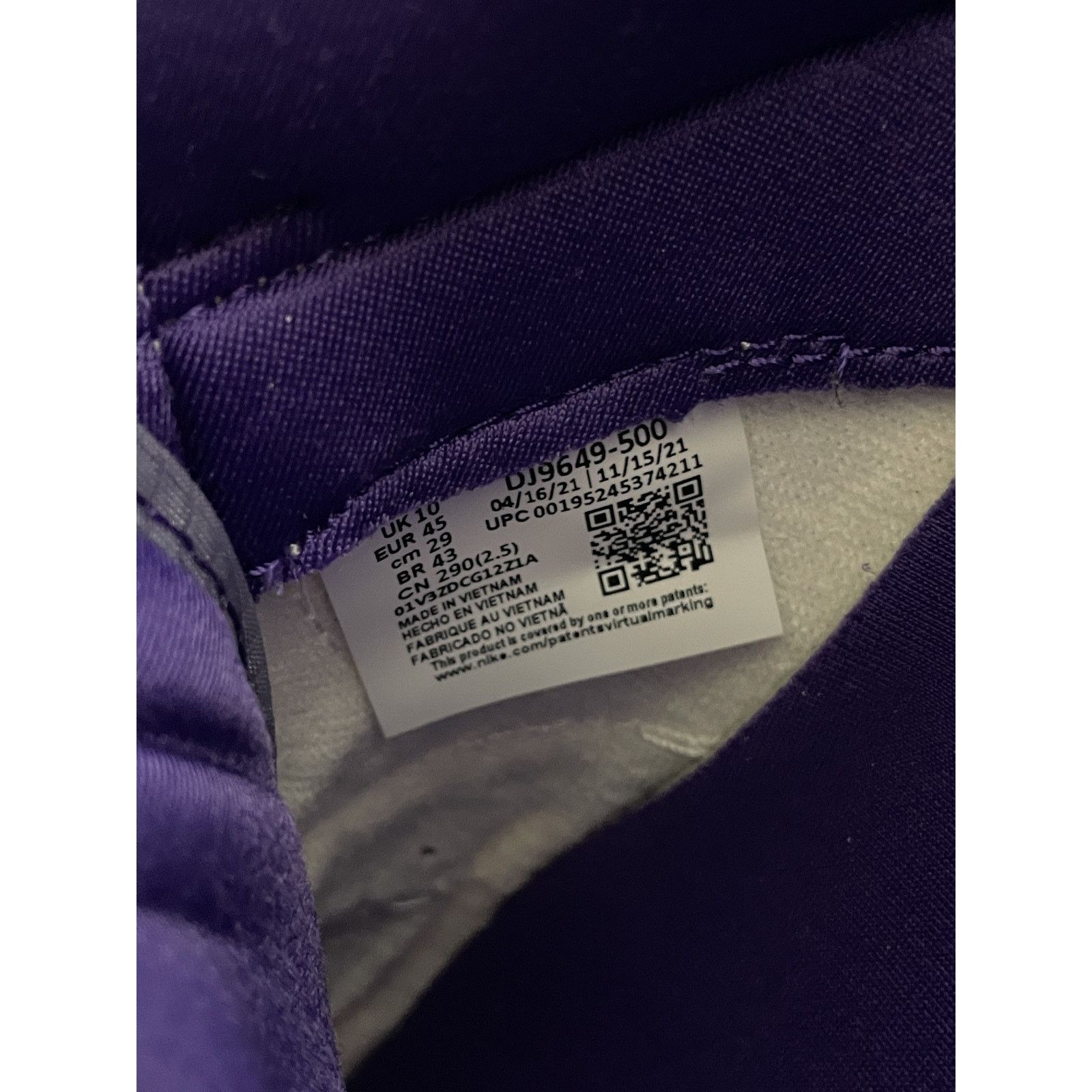 Nike NIKE DUNK LOW UNION PASSPORT PACK COURT PURPLE SIZE 11 Size US 11 / EU 44 - 5 Thumbnail