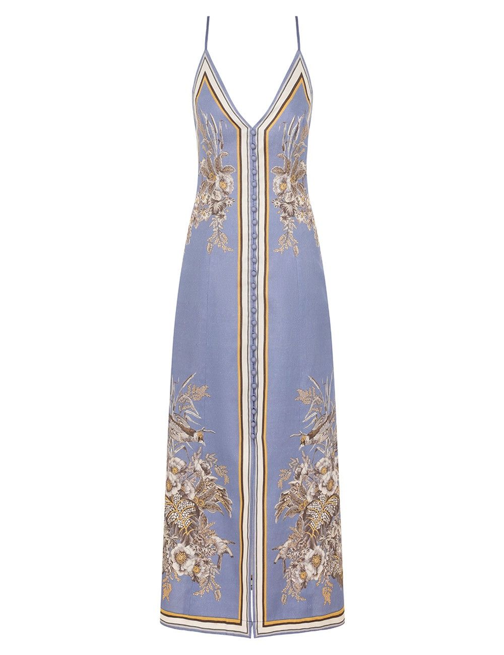 Zimmermann oc11z0525 Ottie Slip Midi Dress in Multicolor Size L / US 10 / IT 46 - 1 Thumbnail