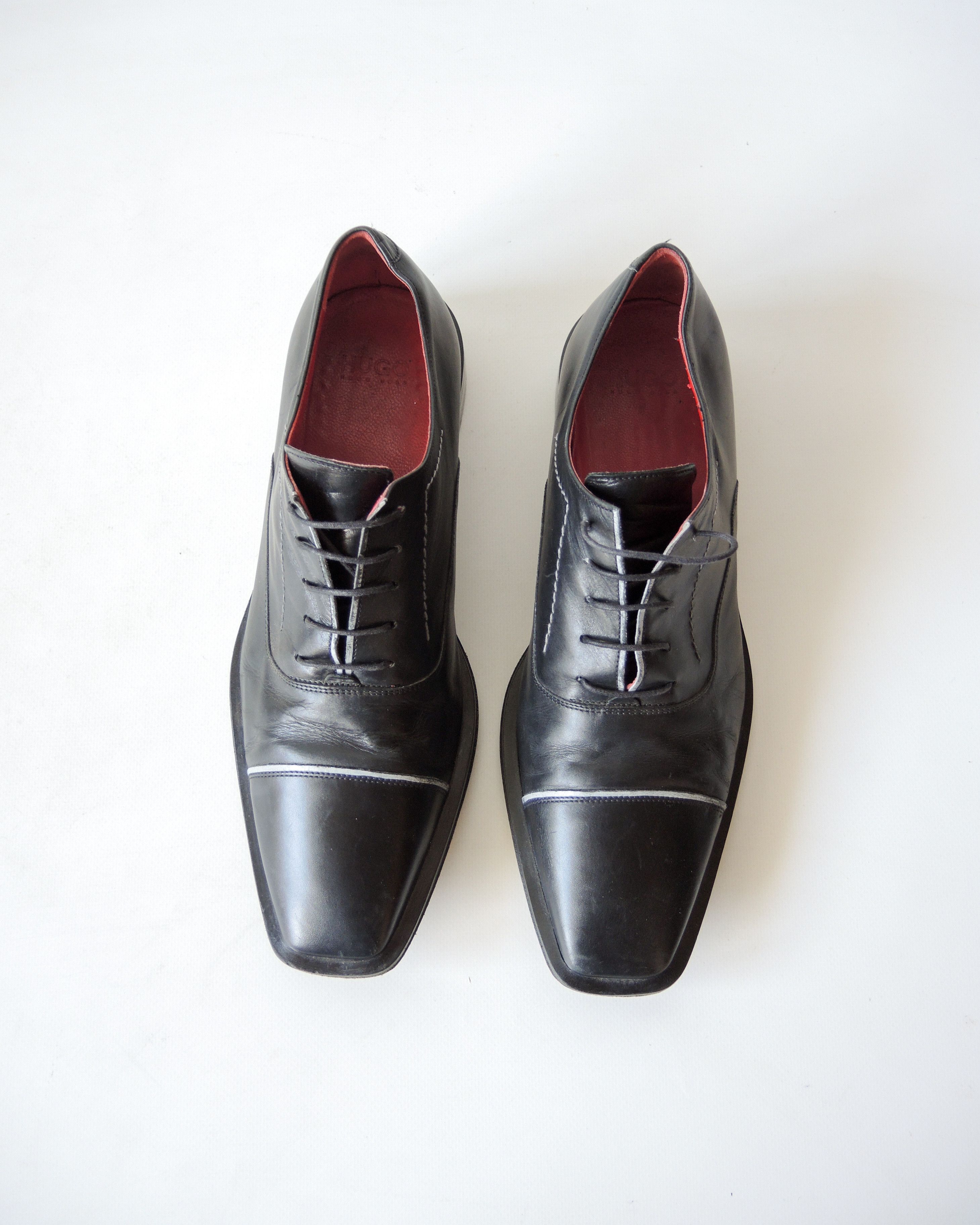 Hugo Boss Hugo Boss Men's Black Leather Dress Shoes EU 42 / US 9 Size US 9 / EU 42 - 6 Thumbnail