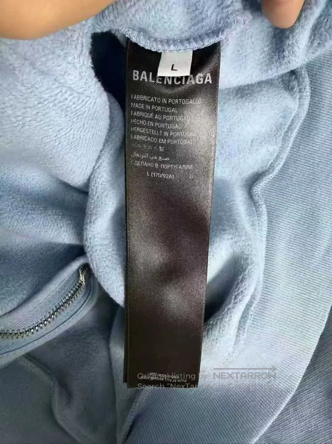 Balenciaga Balenciaga Mist Blue Embroidered Logo Hoodie. Size US L / EU 52-54 / 3 - 3 Thumbnail
