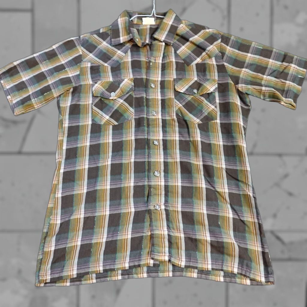 Vintage VINTAGE Montgomery Ward Shirt Medium Brown Western Short Sleeve USA Made Size US M / EU 48-50 / 2 - 1 Thumbnail