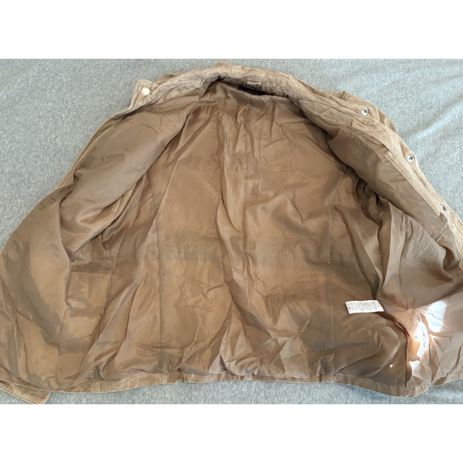 Michael Kors Michael Kors Leather Jacket Button Front Size Medium Men Beige Jacket Size US M / EU 48-50 / 2 - 2 Thumbnail