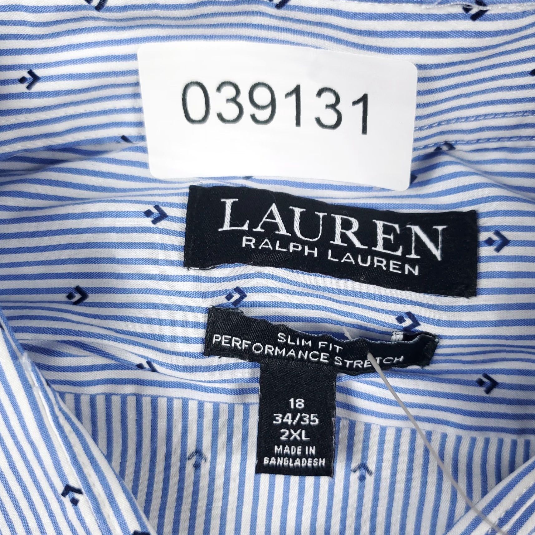 Ralph Lauren Ralph Lauren Shirt Mens 2XL Blue Striped Slim Fit Button Up Long Sleeve Shirt Size US XXL / EU 58 / 5 - 6 Thumbnail