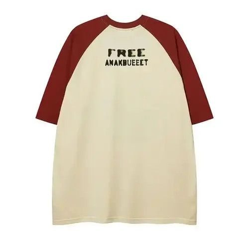 Japanese Brand Cotton American personality Retro Street Print T Size ONE SIZE - 3 Thumbnail