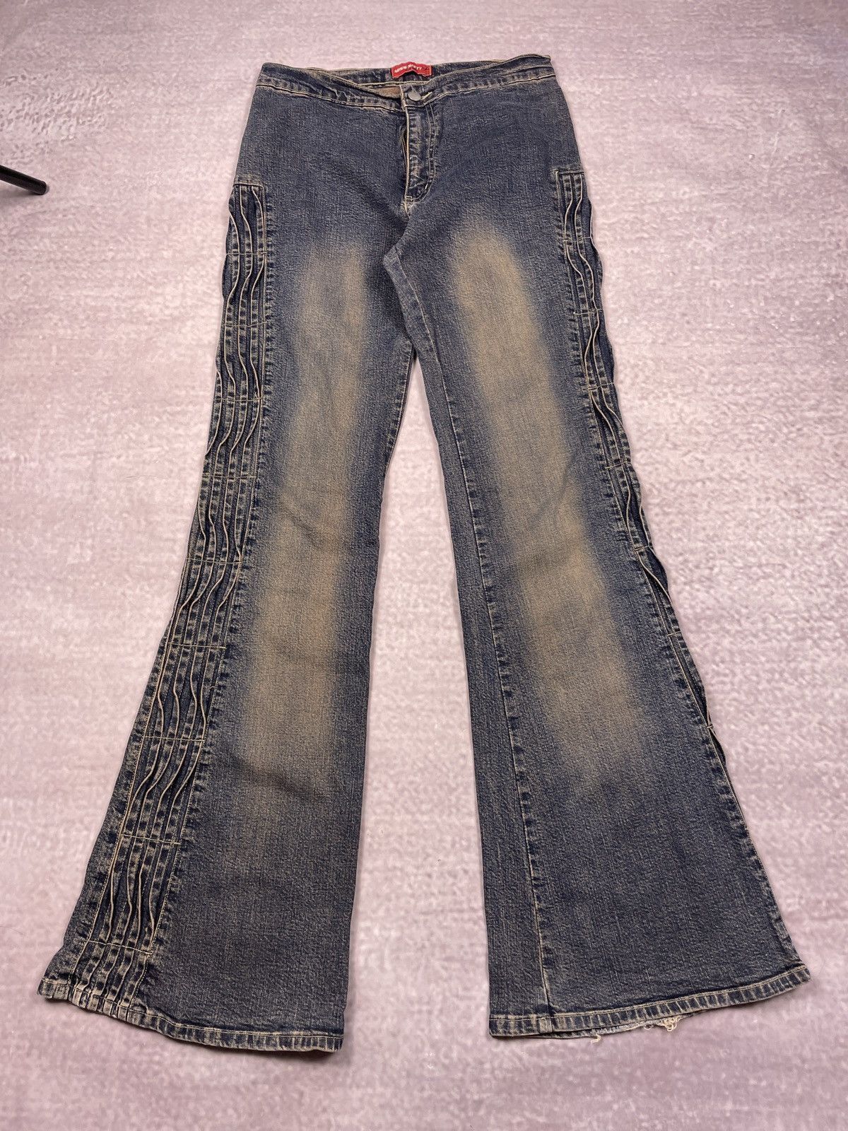 Y2K Vintage LGB IfSixWasNine Style Flare Mud Pants Striped