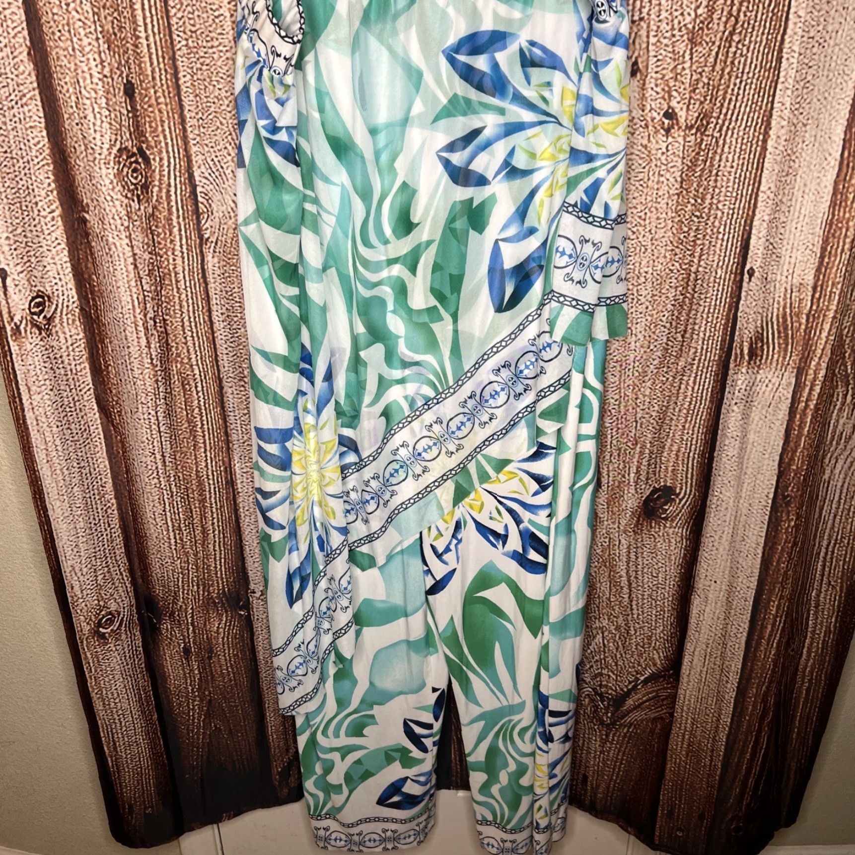 Vintage Ashley Stewart Skirt Plus Size 26 White Long Maxi Polka Dot Elastic Waistband Pull On Women Size 26" / US 2 / IT 38 - 2 Thumbnail