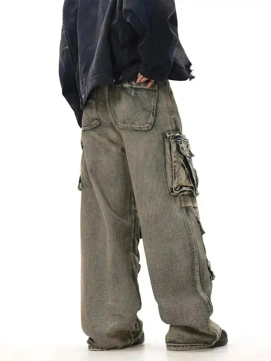 Japanese Brand Streetwear Cargo Multi Pocket Loose Baggy Pants Jeans Size US 32 / EU 48 - 5 Thumbnail