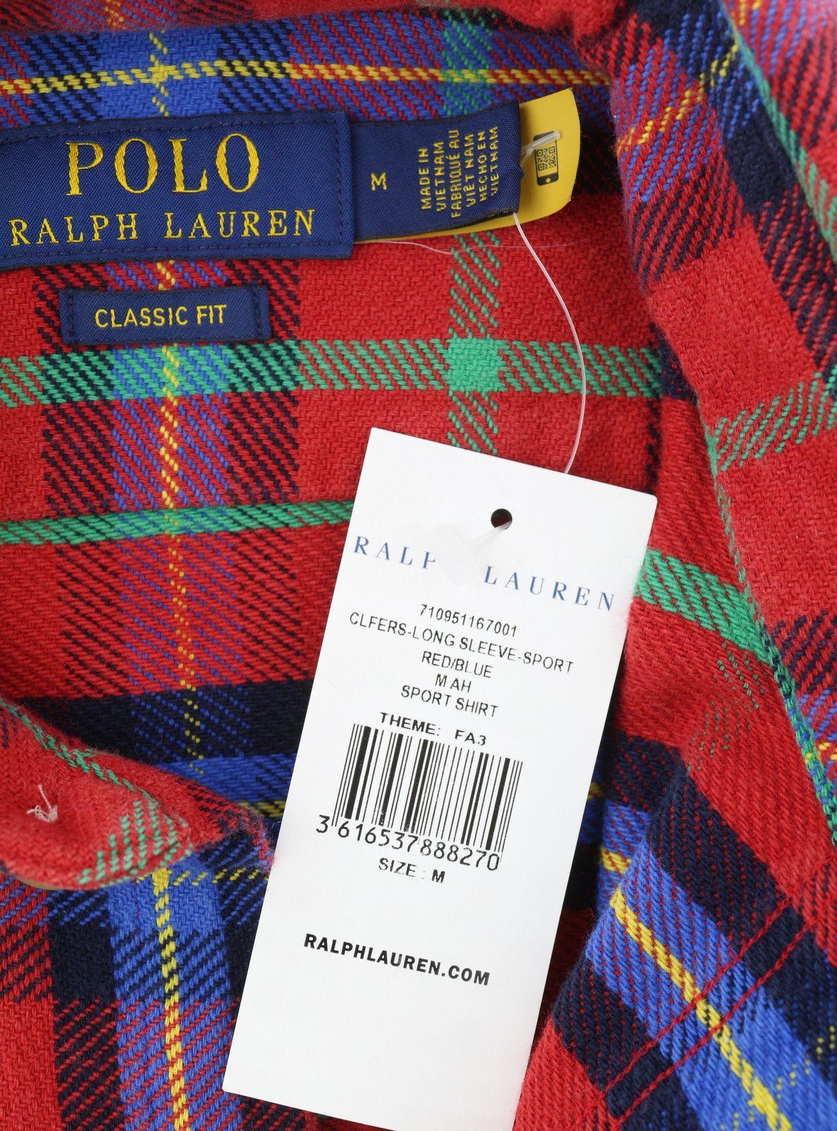 Ralph Lauren M Red Plaid Fit Spread Neck Button-Up Logo 87033 Size US M / EU 48-50 / 2 - 6 Thumbnail