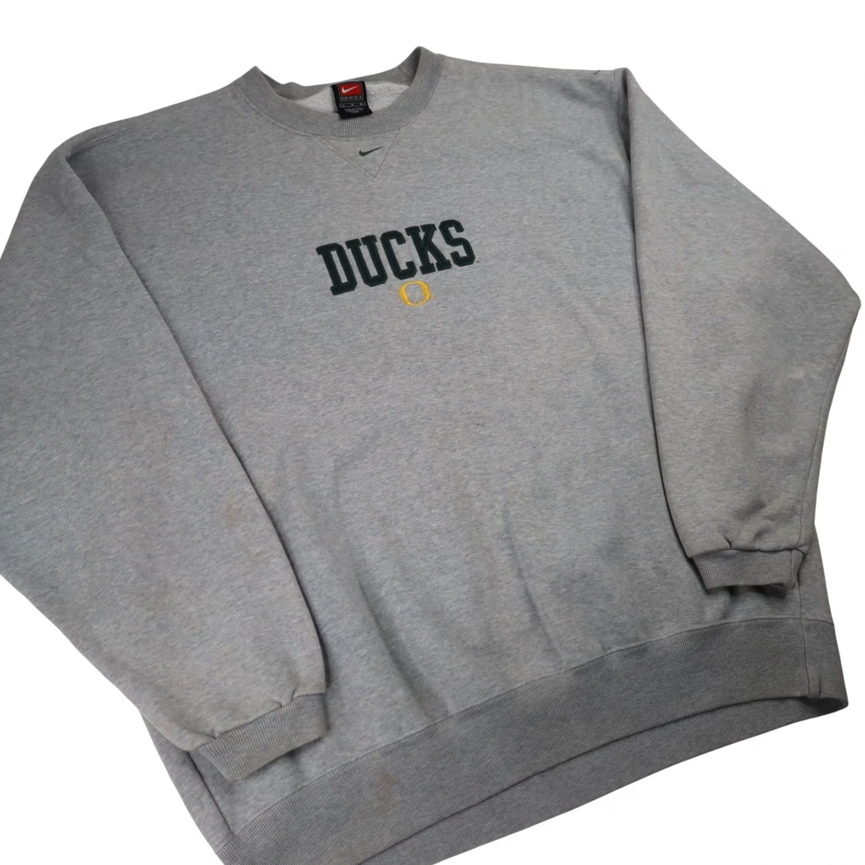 Nike VINTAGE Nike University of Oregon Ducks Spellout Sweatshirt Mens Sweatshirt Gray L Size US L / EU 52-54 / 3 - 3 Thumbnail