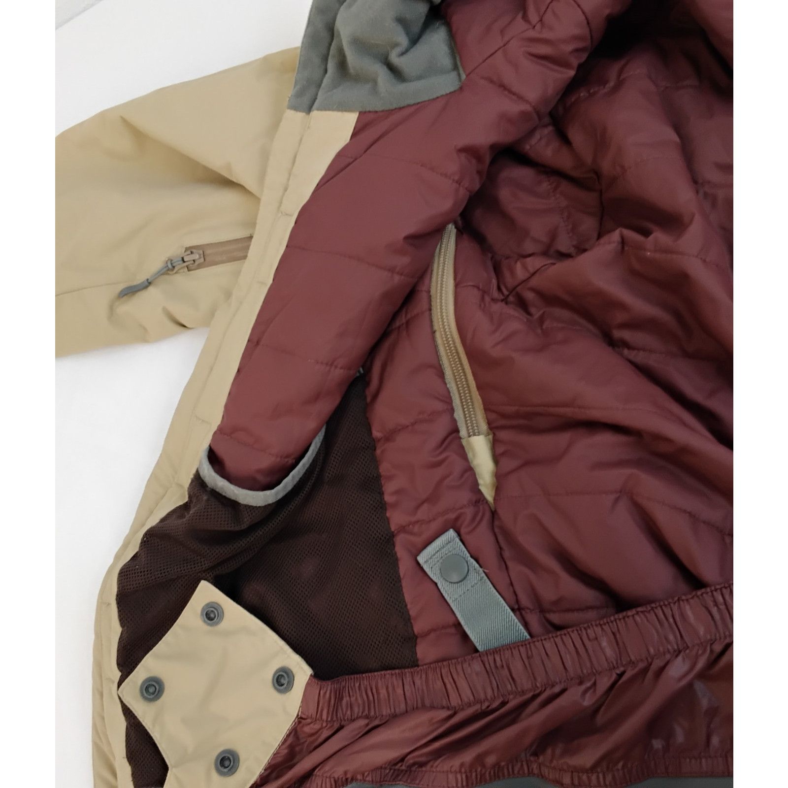 Flylow Flylow Insulated Ski Jacket Men's M Beige/Green Hooded Size US M / EU 48-50 / 2 - 6 Thumbnail