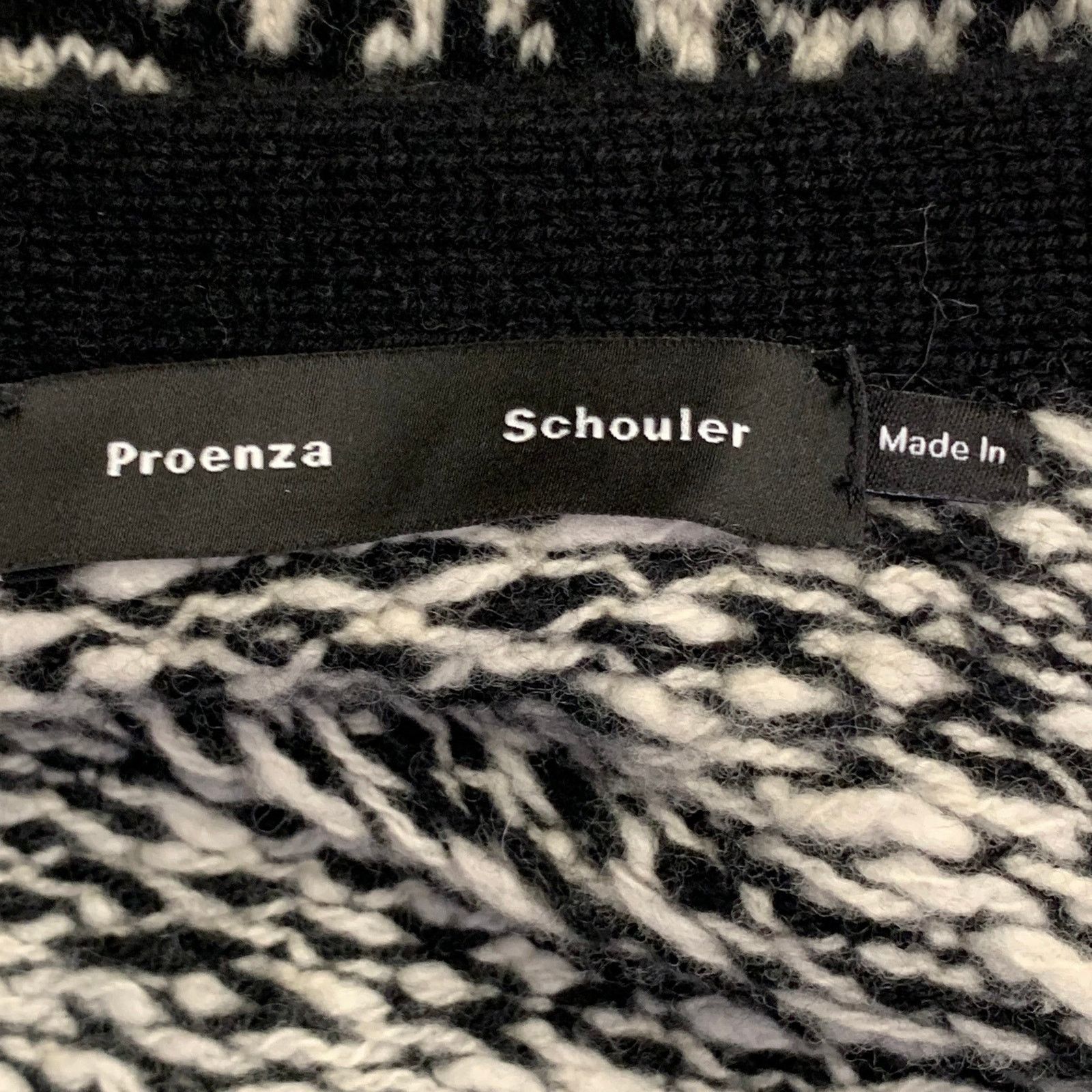 Proenza Schouler PROENZA SCHOULER Size L Wool Geometric Knit V-Neck Tie Coat Size L / US 10 / IT 46 - 4 Thumbnail