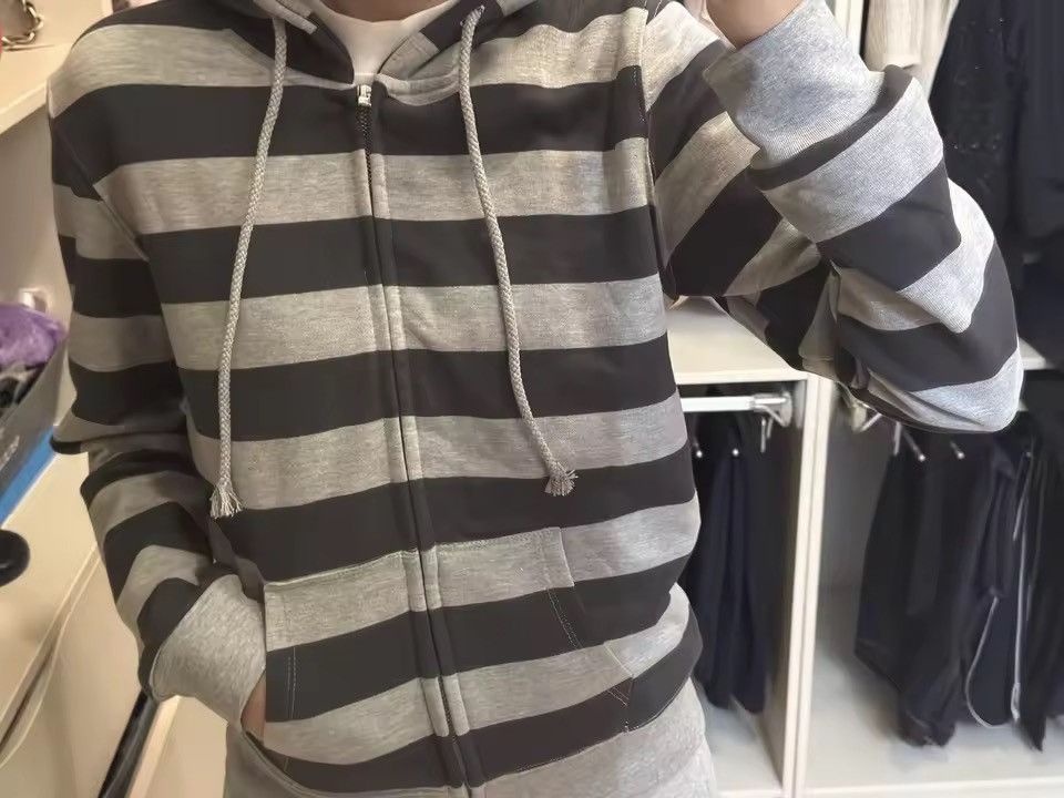 Japanese Brand Striped Patchwork Zip-up Hoodie Size US M / EU 48-50 / 2 - 5 Thumbnail