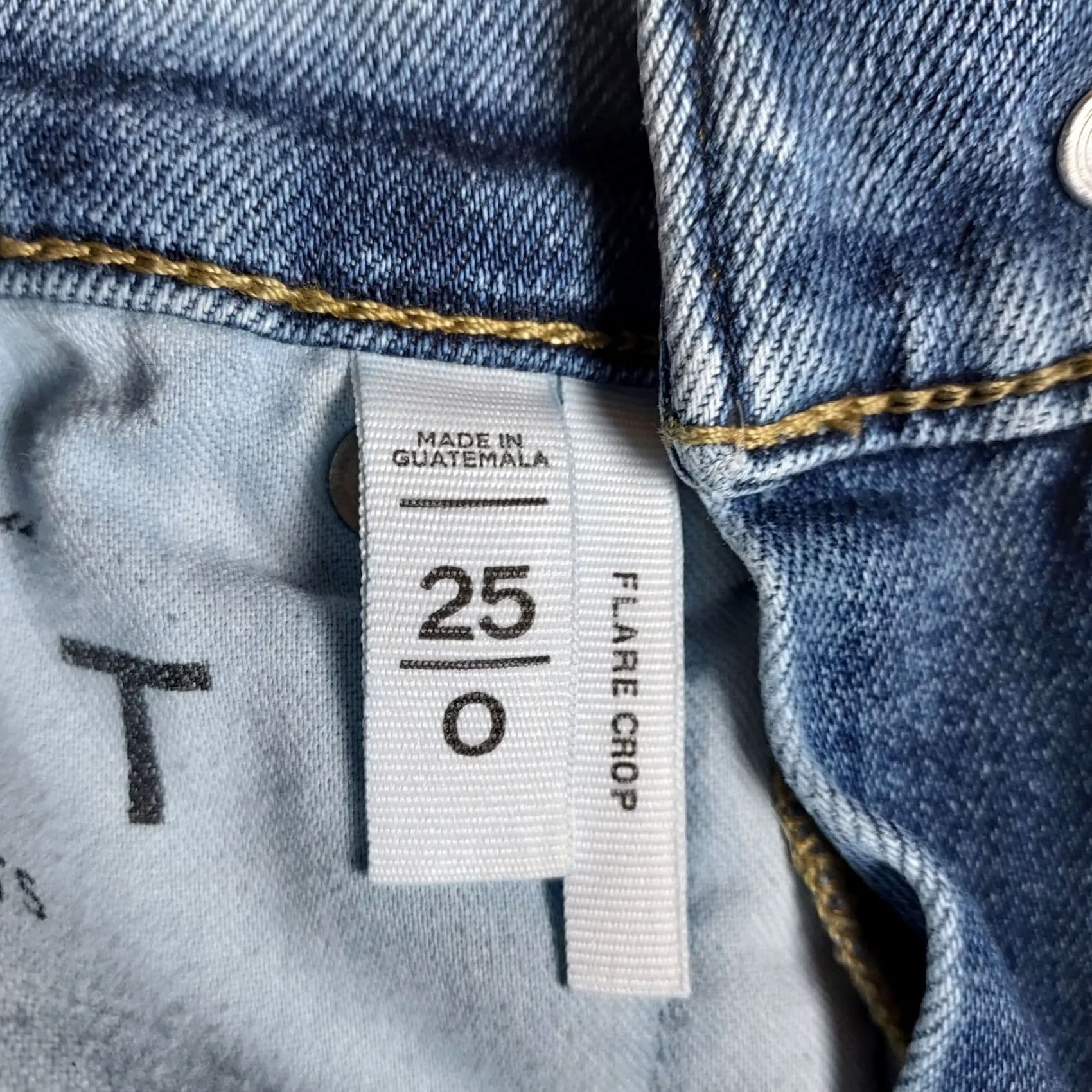 Loft LOFT Jeans Cropped 0 Flare Regular Size 0 Medium Wash Blue Denim Cotton Blend 5-Pocket Zip Low Rise Womens Size 25" / US 0 / IT 36 - 7 Thumbnail