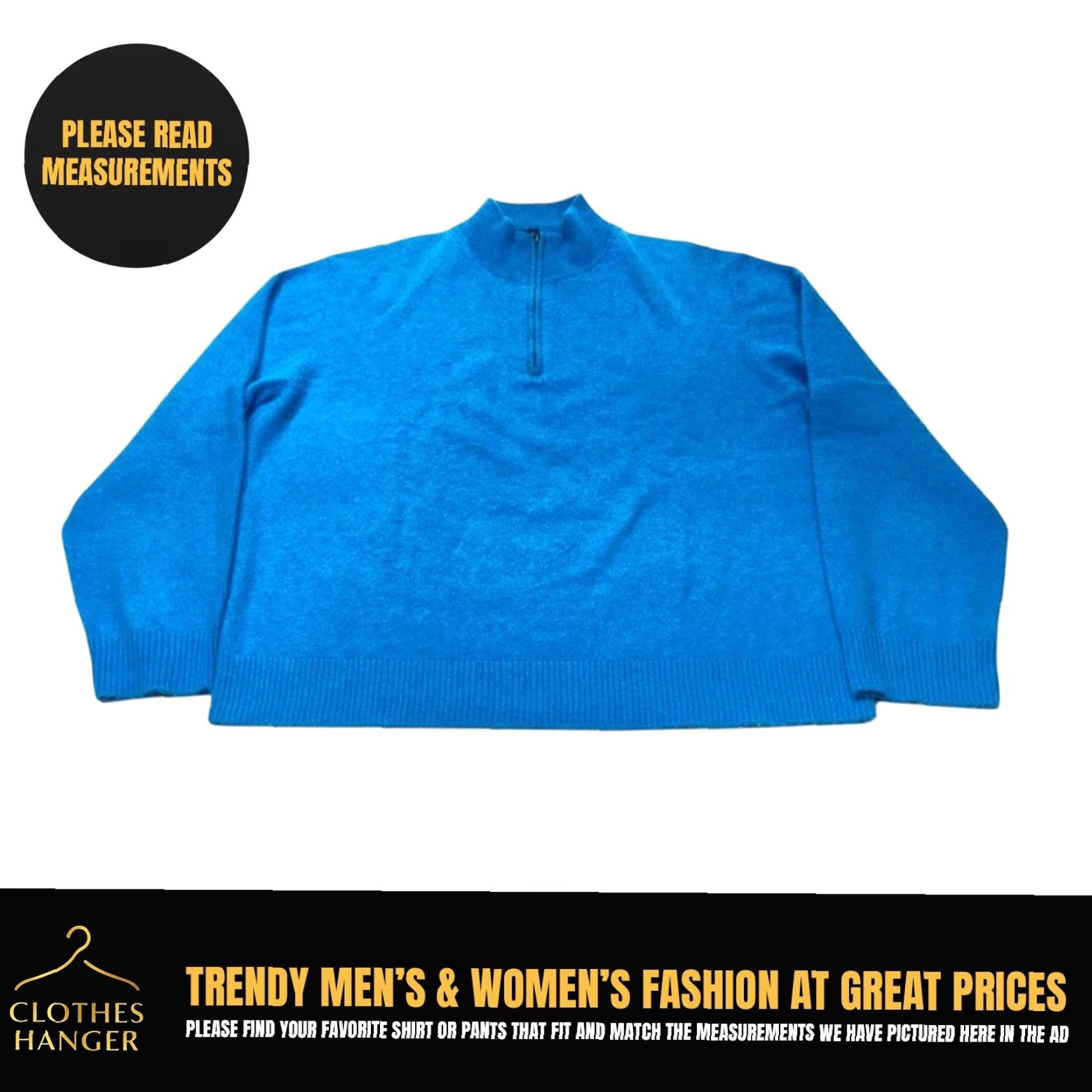 Vintage Grant Thomas 2-Ply Cashmere 1/4 Zip Pullover Sweater Mens XL Blue Classic Preppy Size US XL / EU 56 / 4 - 2 Thumbnail