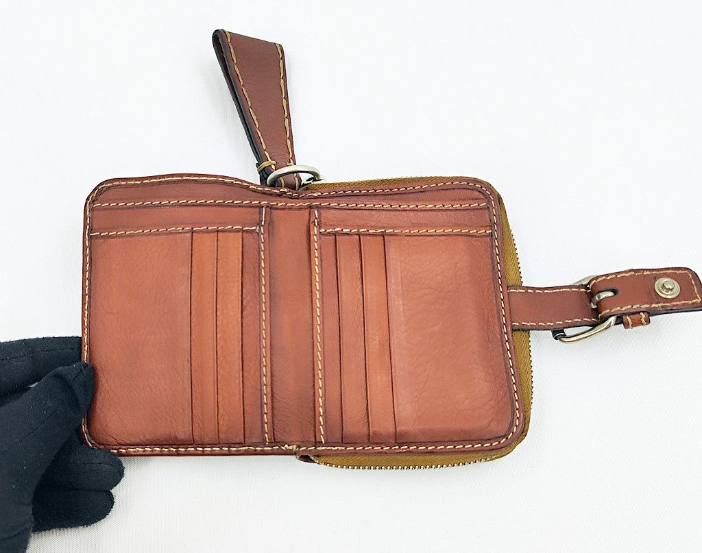 Chloe CHLOE brown leather bi fold wallet large zipper pull Size ONE SIZE - 4 Thumbnail