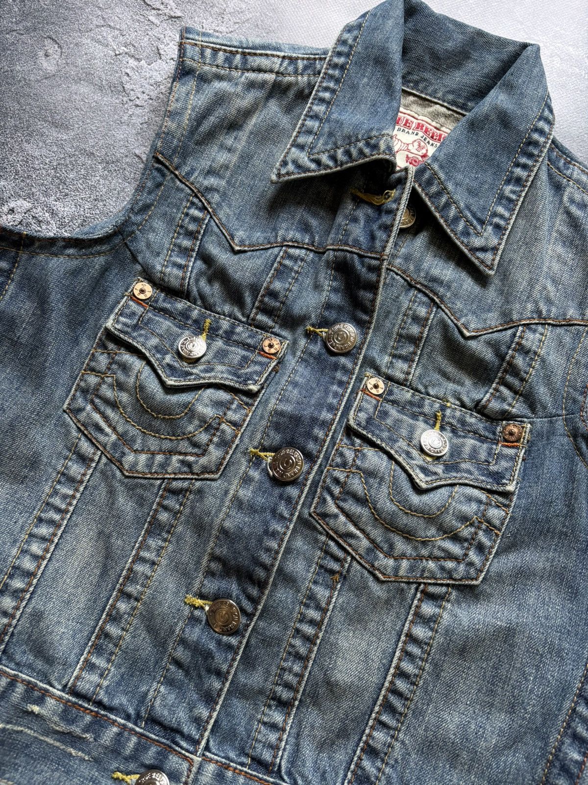 True Religion Vintage True Religion Tropical Flamingo Y2K Denim Vest Size S / US 4 / IT 40 - 4 Thumbnail