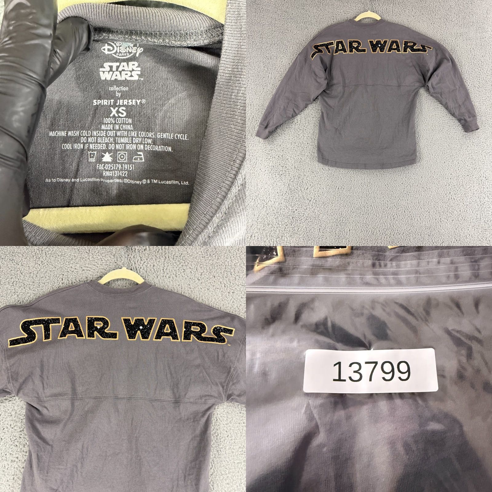 Disney Disney Spirit Jersey Galaxy's Edge Star Wars T-Shirt Womens XS Gray LS Size XS / US 0-2 / IT 36-38 - 8 Thumbnail