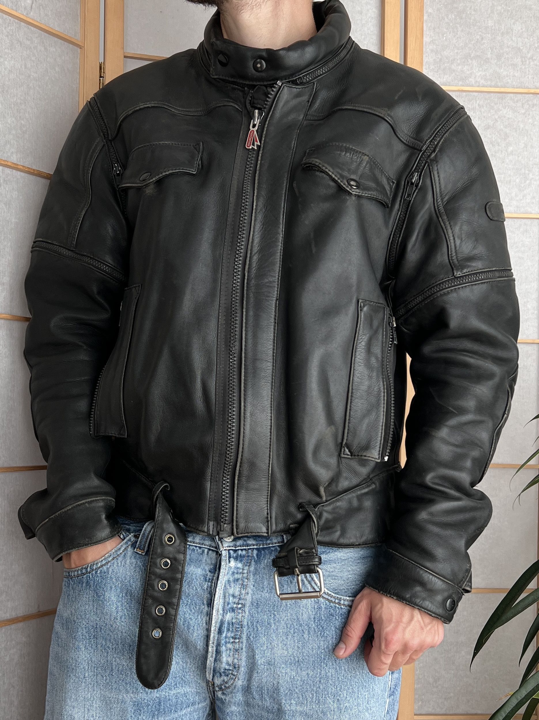 Hysteric Glamour Crazy! Vintage 1990s Leather biker jacket bomber baggy boxy Size US L / EU 52-54 / 3 - 7 Thumbnail