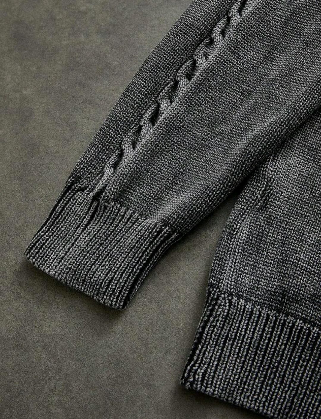 Japanese Brand × Vintage Spiral Knit Bold Faded Round Neck Sweater Vintage Size US L / EU 52-54 / 3 - 3 Thumbnail