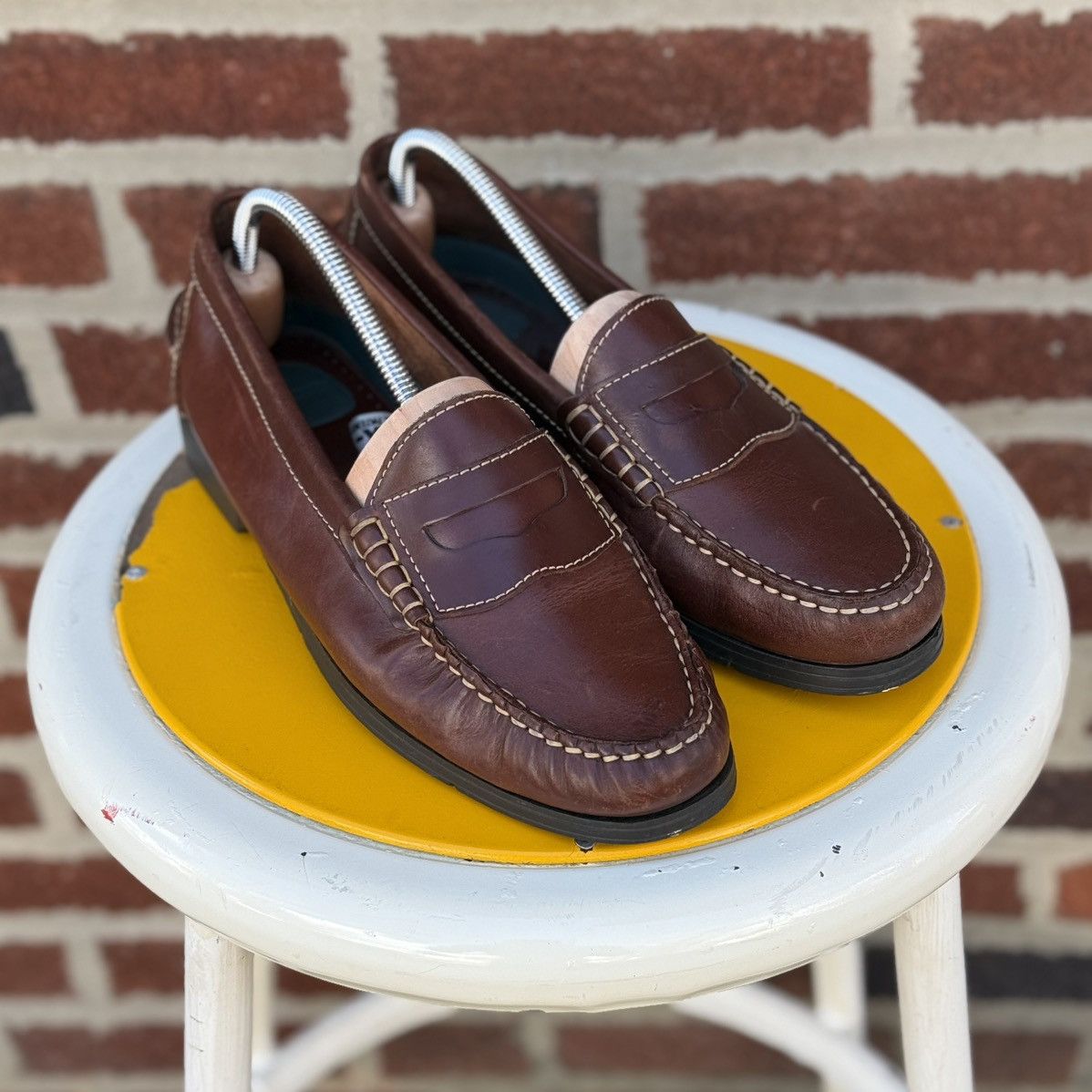 Cherokee × Vintage Vintage Cherokee SOX Patent Brown Leather Penny Loafers Size US 9.5 / EU 42-43 - 1 Thumbnail