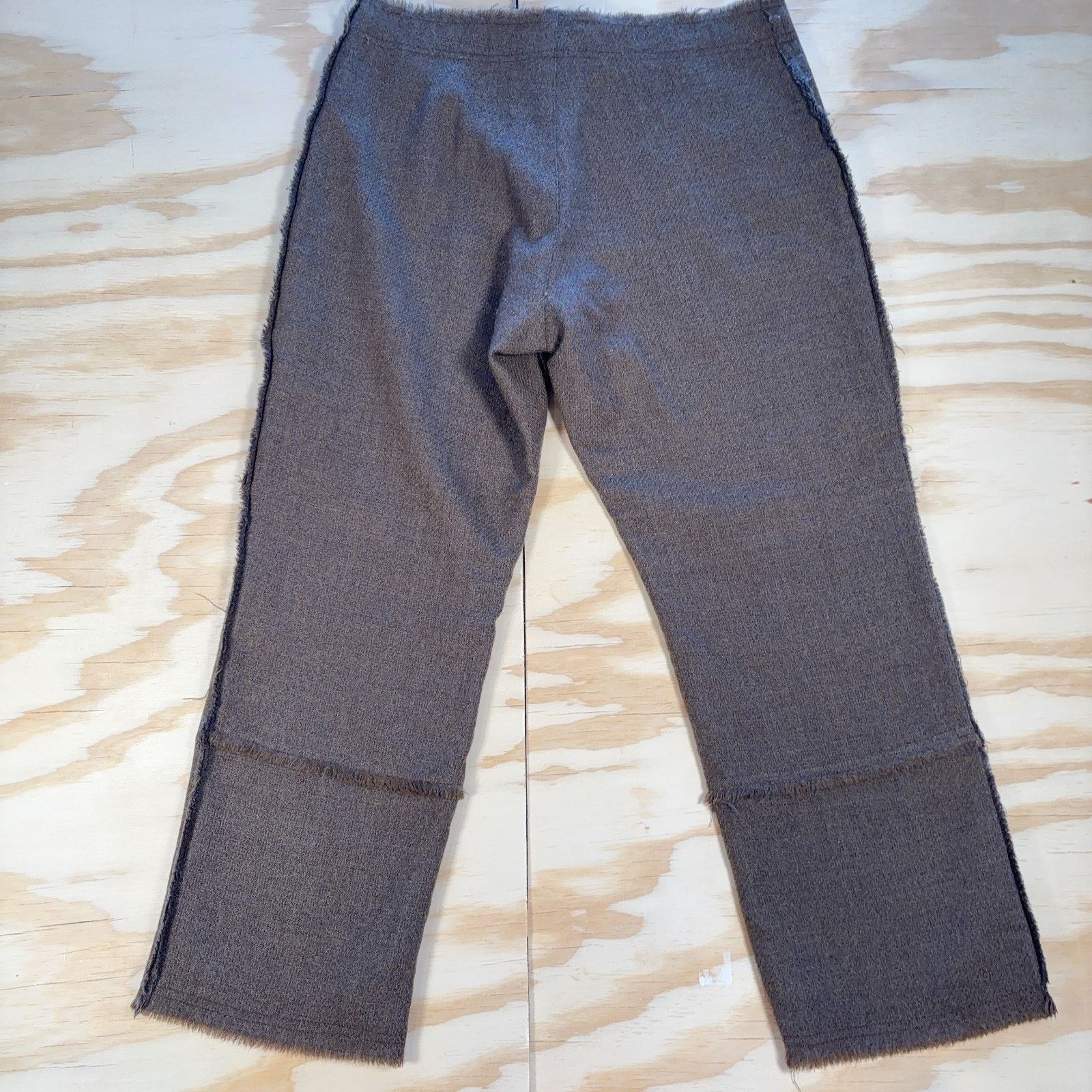 Other Rutzou Wool Fringe Pants Womens EU 40 Brown Tweed Cropped Size 30" / US 8 / IT 44 - 10 Thumbnail