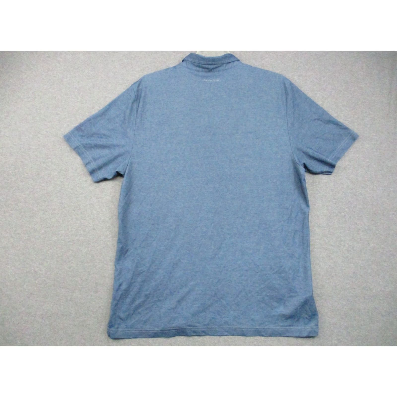 TravisMathew Travis Mathew Shirt XL Men Pima Blend Short Sleeve Polo Blue Four Seasons Resort Solid Pattern Casual Sports Classic Mens Polo Shirt XL Blue Size US XL / EU 56 / 4 - 6 Thumbnail