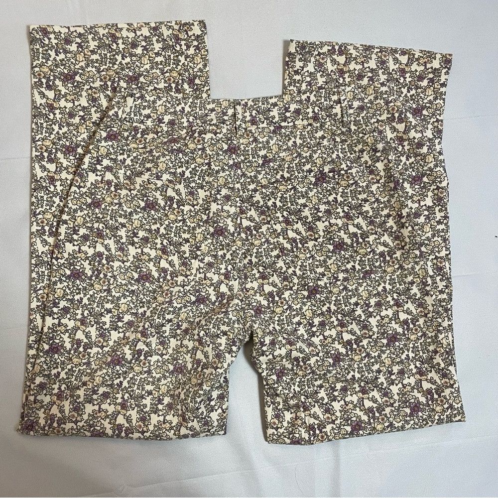 Other New Polagram Corduroy Floral High-Rise Wide Leg Jeans Pants Size 32" / US 10 / IT 46 - 4 Thumbnail